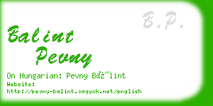 balint pevny business card